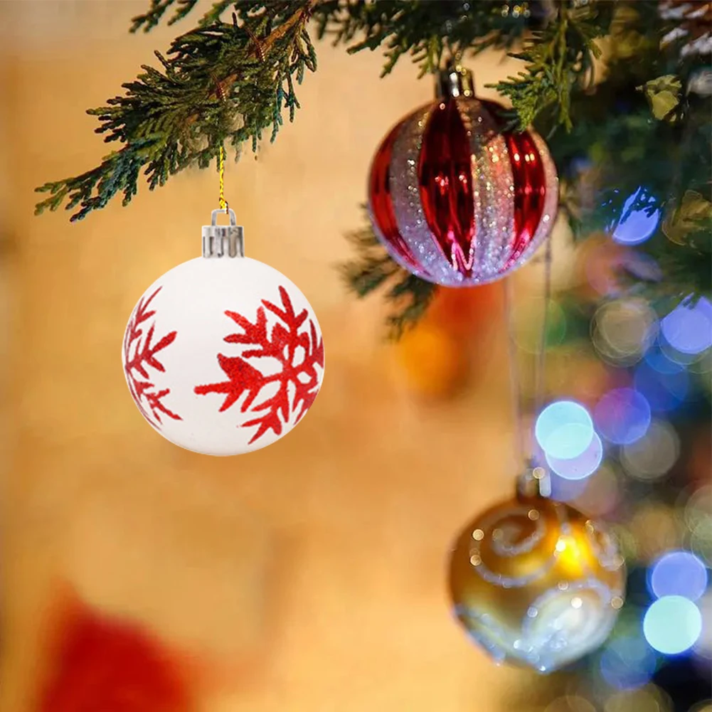 42 Stück 6 cm Weihnachtskugel-Ornamente, Weihnachtsbaumschmuck, Festival-Anhänger, Behänge, Partydekorationen für den Weihnachtsbaum 5