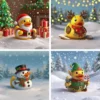 Weihnachts-Enten-Harz-Figur 2025, kreative Weihnachtsmütze, Ente, Desktop-Ornament, Urlaub, Heimdekoration, Bastelgeschenk 2