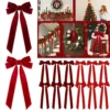 Samt Weihnachten Bögen Weihnachtsbaum Ornamente Treppe Girlande Kranz Vintage Band Bögen Indoor Outdoor DIY Weihnachtsdekorationen