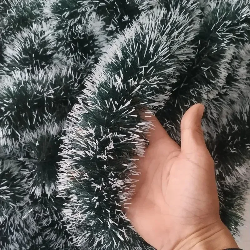 60/2 m Weihnachts-Lametta, grüne Zuckerrohrbänder, Girlande, Blumenbänder, Weihnachtsbaum, hängende Ornamente, Hochzeit, Party, Wanddekoration 5