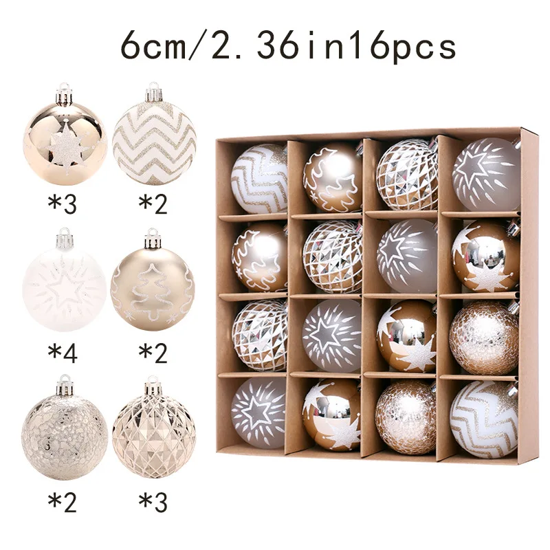 Weihnachtskugel, Weihnachtsdekoration, bunt, galvanisiert, für Festival, Party, Weihnachtsbaum, Ornament, Kugel-Set, Heimdekoration, Geschenkbox 2