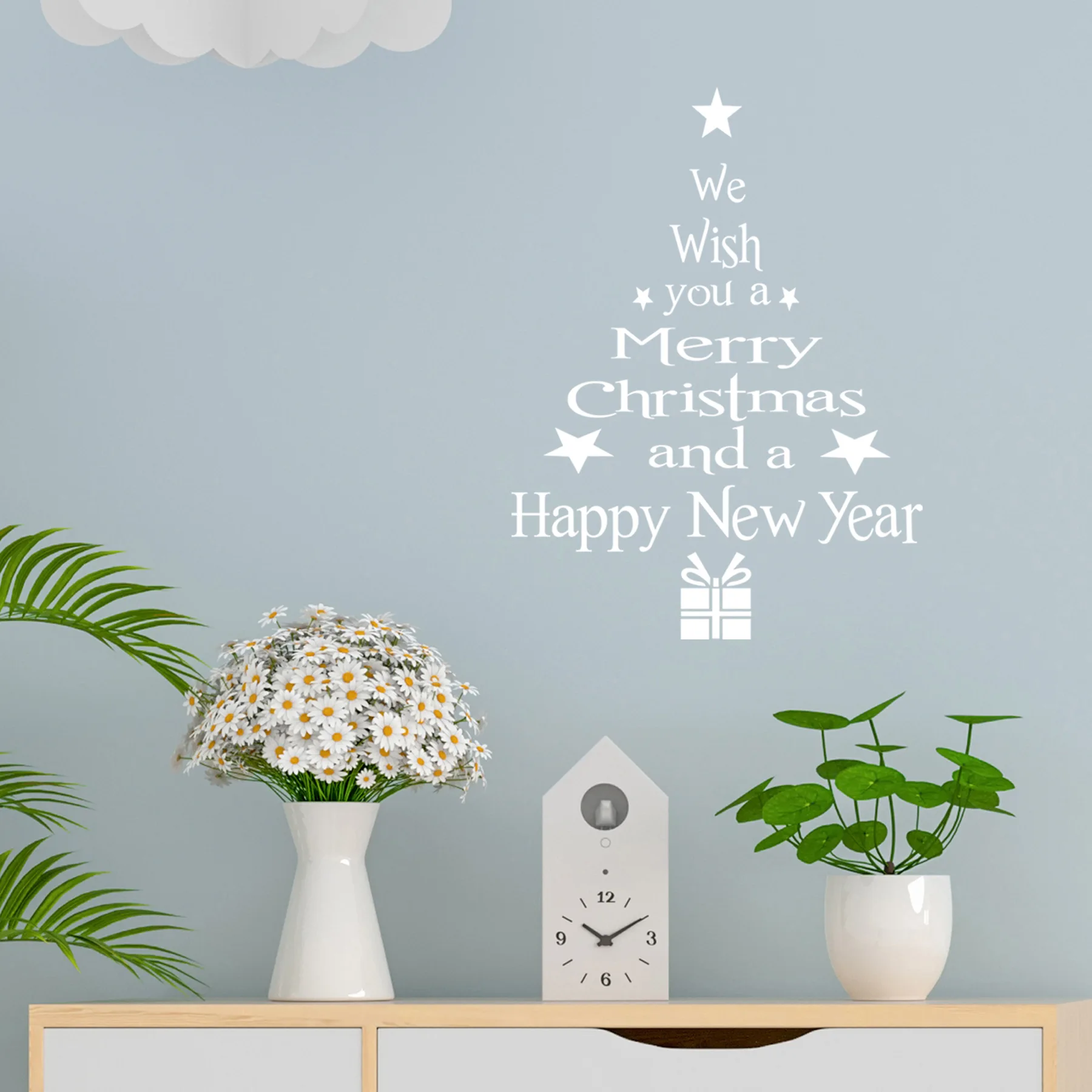 1pc Frohe Weihnachten Fenster Wanda uf kleber Neujahr kreative Abziehbilder wasserdicht Segen Weihnachts baum Haushalt Dekoration Aufkleber 5