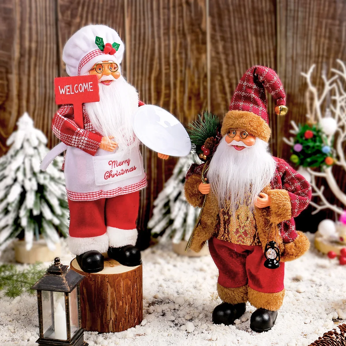 1 ~ 4PCS 2025 Weihnachten Dekoration für Zuhause Santa Claus Plüsch Puppe 30cm Navidad Party Decor Weihnachten ornamente Neue Jahr Geschenk 4