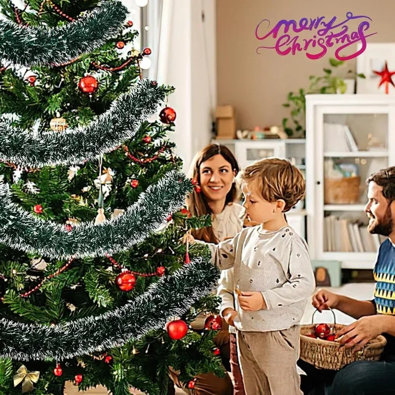 Weihnachten Lametta Bänder Grün Zuckerrohr Band Girlande Weihnachten Baum Hängen Anhänger Kranz Ornament Home Party Decor Liefert Großhandel 4