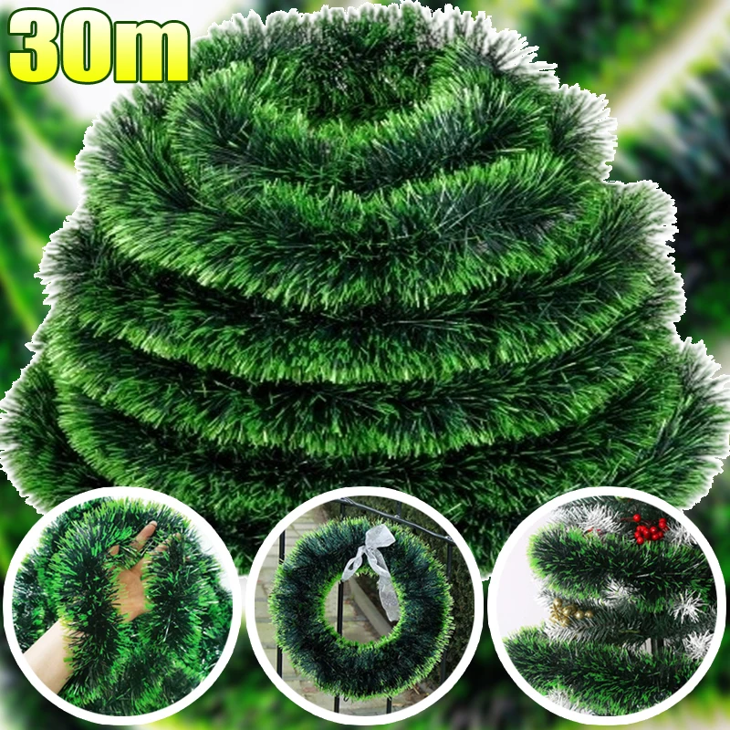 Weihnachten Lametta Girlande Bänder Ornamente Weihnachtsbaum hängen hängende Band Indoor Treppe Kamin Fenster Dekoration Kranz