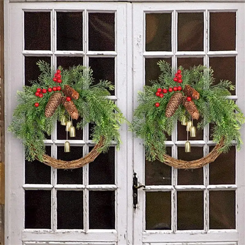 Weihnachts kranz Bauernhaus Boho Girlande Glocke Girlande Tür hängen Weihnachts baum Ornamente hängen Ornamente Weihnachten 5
