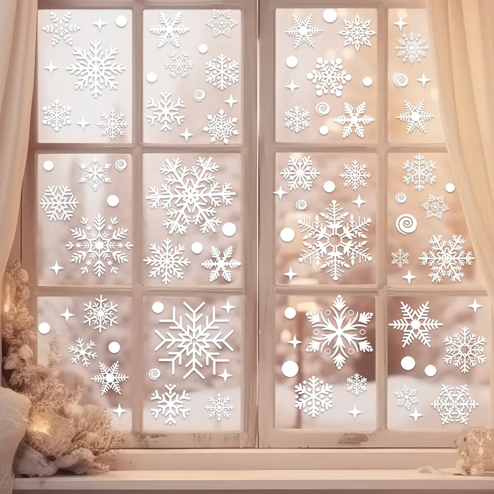 Weihnachten Schneemann Schneeflocke Weihnachtsmann Wandaufkleber Neujahr Glas Fenster Dekoration Wandbild Zimmer Home Decor Elektrostatische Aufkleber 5