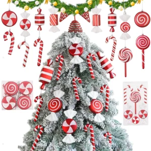 1Set Weihnachten Ornamente Candy Lollipop Cane Runde Keks Hängen Anhänger Weihnachten Baum Spielzeug Navidad Hause Neue Jahr Decor Weihnachten Geschenke
