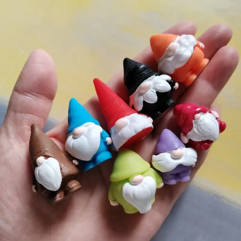 8 Stück Zwerg/Weihnachtsdekoration/Puppenhaus/Miniaturen/süßer/Fee-Gartenzwerg/Moos-Terrarium/Kunsthandwerk/Figur/DIY-Zubehör 3