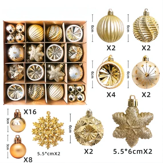 Weihnachtskugeln, Weihnachtsbaum, hängender Anhänger, Rotgold, Kugeln, Ornament, Kugel, Weihnachten, Zuhause, Party, Dekoration, Set, 2026, Neujahrsgeschenke 6
