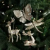 1-5 stücke Weihnachten Hängen Anhänger Gold Schneeflocke Weihnachten Hirsch Ballett Tänzerin Navidad Drop Ornamente Weihnachten Baum Hause Dekoration 2
