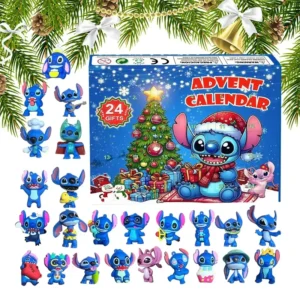 Stitch Adventskalender Box Lilo Stitch Blind Box 24-Tage-Modell Anime Figur Countdown-Kalender Ornament Kind GK Weihnachtsgeschenke