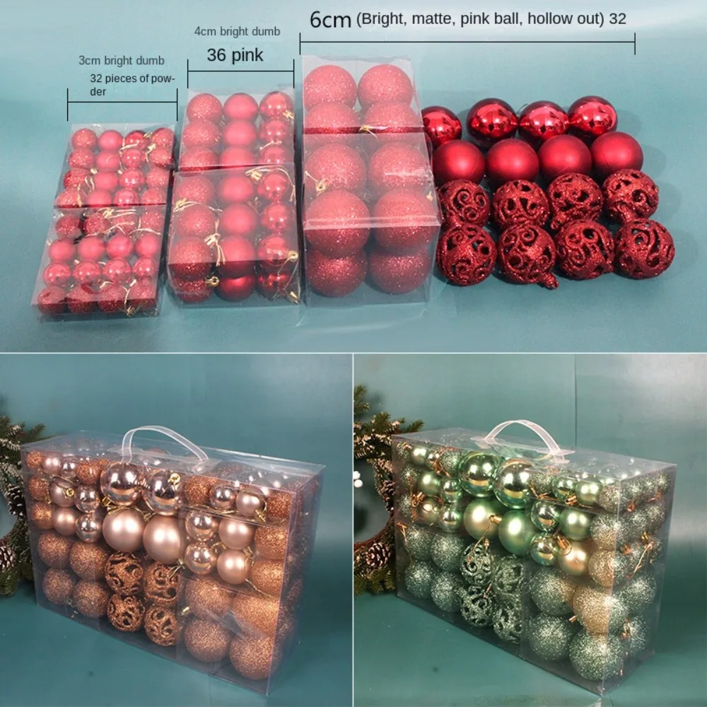 100PCS Langlebige Kunststoff Weihnachten Ball Set 8cm 20 Farben Weihnachten Baum Kugeln Suspensable Weihnachten Ornament Ball Szene liefert 5