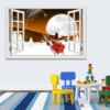 3D Weihnachten Fenster Ansicht Wand Anime Vinyl Aufkleber Santa Claus Deer Wandbild Aufkleber Kunst Festival Tapete Bild Für Zimmer Dekor 5