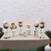 7-teiliges kleines Krippenset aus Kunstharz, kleine Weihnachtskrippe, Weihnachtsfigur, kleine Krippenspielset, Weihnachtskrippe 2