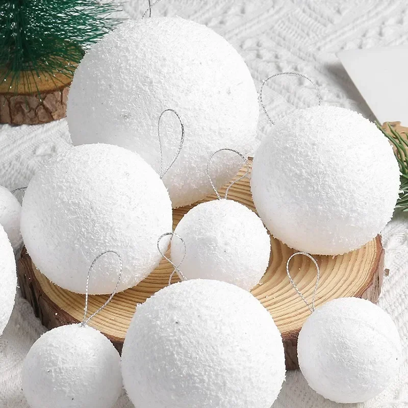 54/6PCS Schaum Weihnachten Bälle Weihnachten Baum Hängen Anhänger Weiß Schneeball Hochzeit Neue Jahr Party Hause Dekorationen ball Ornament 3