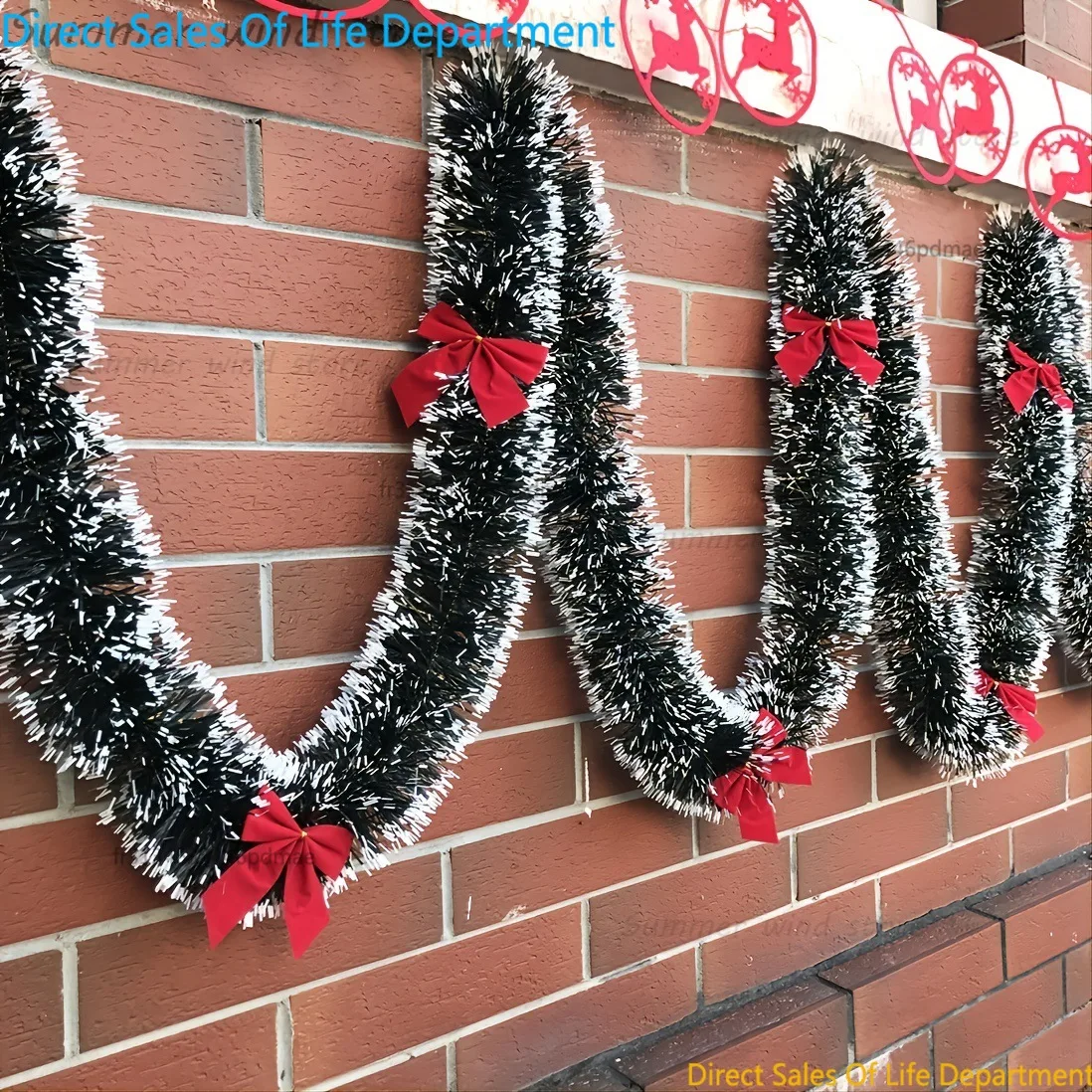 2M Weihnachtsdekoration Girlande Weihnachtsbaum Ornament Weiß Dunkelgrün Zuckerrohr Lametta Bar Tops Band Party Anhänger Hochzeit Wanddekoration 2