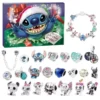 2025 Stitch Mickey Weihnachts-Adventskalender Disney-Armbänder 24 Tage Weihnachts-Countdown-Kalender DIY-Schmuckherstellung Spielzeug Mädchen Geschenke 4