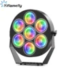 Yiflamefly 7X50W Goldene Retro Licht COB + RGB LED Par Licht DMX512 Bühne Lichter Für Hochzeit Party Club kirche Zeigen Weihnachten Halloween