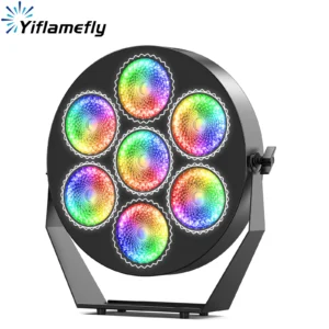 Yiflamefly 7X50W Goldene Retro Licht COB + RGB LED Par Licht DMX512 Bühne Lichter Für Hochzeit Party Club kirche Zeigen Weihnachten Halloween