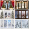 Winterlandschaft Fensterhintergrund Schnee Landschaft Baum Fotografie Hintergrund für Kinder Familie Weihnachten Neujahr Party Fotostudio