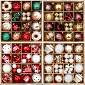 Neue festliche bemalte bruchsichere Weihnachtskugeln Set für Weihnachtsbaum DIY dekorative Ornamente Neujahr Santa Home Decor Geschenk