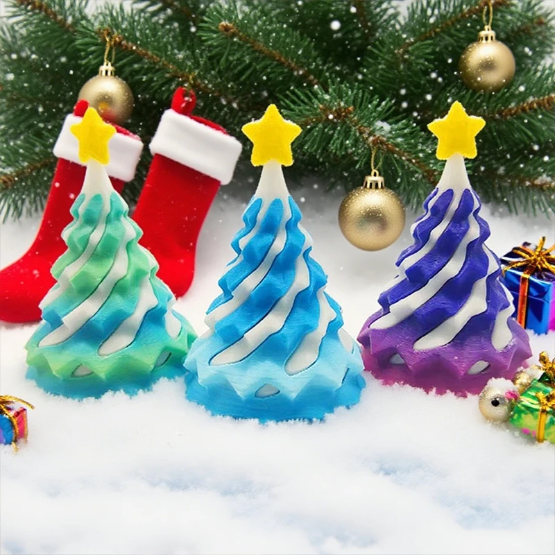 3D-gedruckter Weihnachtsbaum, Schreibtischzubehör, Weihnachtsdekoration, Bürozubehör, 3D-gedruckte Statuen, Ornament, Heimdekoration 6