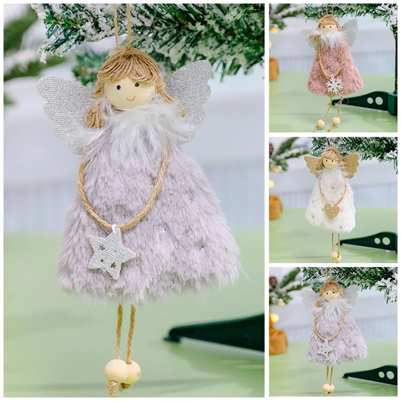 Weihnachtsdekorationen, handgefertigt, Puppenanhänger, Engel, Mädchen, Baum, hängende Ornamente, Weihnachtsanhänger, Geschenk, Spielzeug, Neujahrszubehör 2
