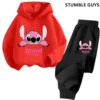 Kinder Hoodies Stich Kawaii Mode Pullover Sweatshirt Anime Trucksuit Manga Cartoons Mädchen Junge Kinder Herbst Casual Kleidung 6