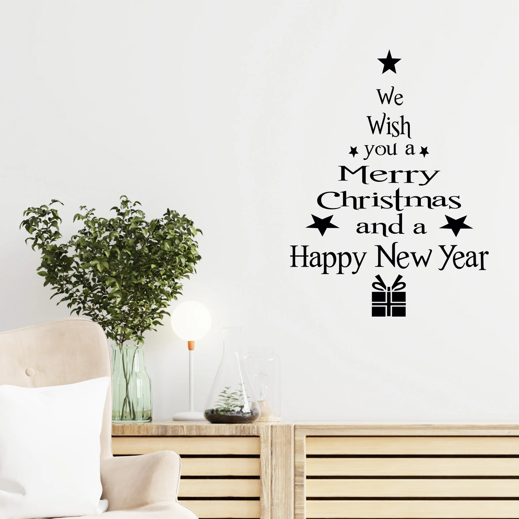 1pc Frohe Weihnachten Fenster Wanda uf kleber Neujahr kreative Abziehbilder wasserdicht Segen Weihnachts baum Haushalt Dekoration Aufkleber 3