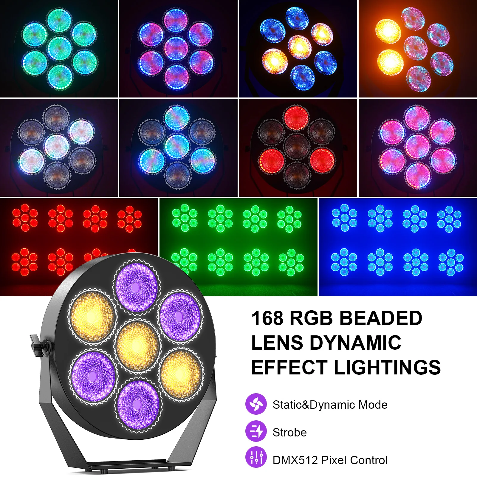 Yiflamefly 7X50W Goldene Retro Licht COB + RGB LED Par Licht DMX512 Bühne Lichter Für Hochzeit Party Club kirche Zeigen Weihnachten Halloween 2