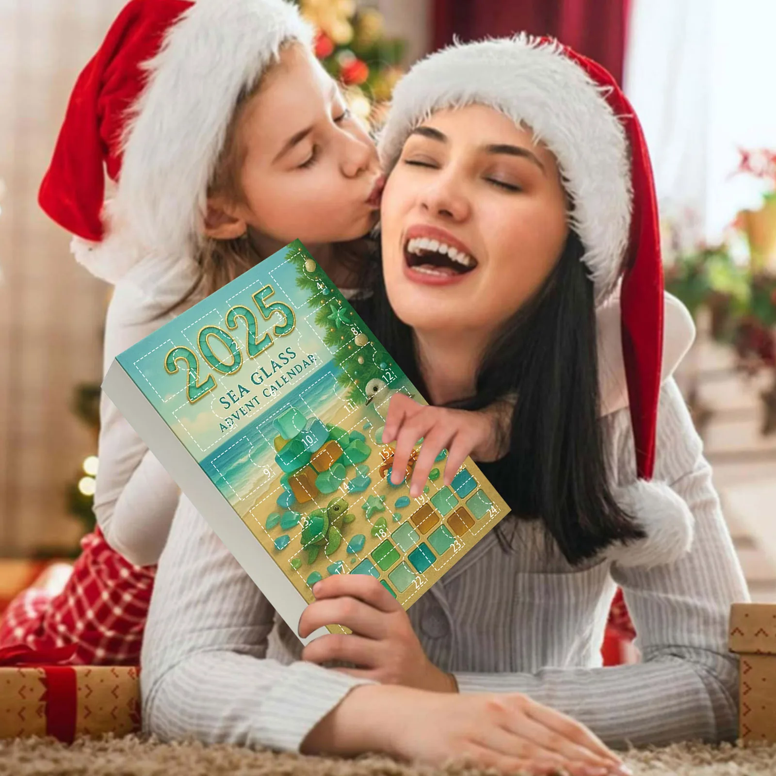 Mini Meer Glas Weihnachtsbaum Ornamente Adventskalender Weihnachtsbaum hängen Anhänger hängen Meer Kristall Glas Dekor Handwerk Geschenke 4