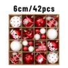 42 Stück/16 Stück Weihnachtsgeschenk-Weihnachtskugel-Set, einzigartig geformt, bemalt, Weihnachtsbaumschmuck, Rentier, dekorative hängende Ornamente 4