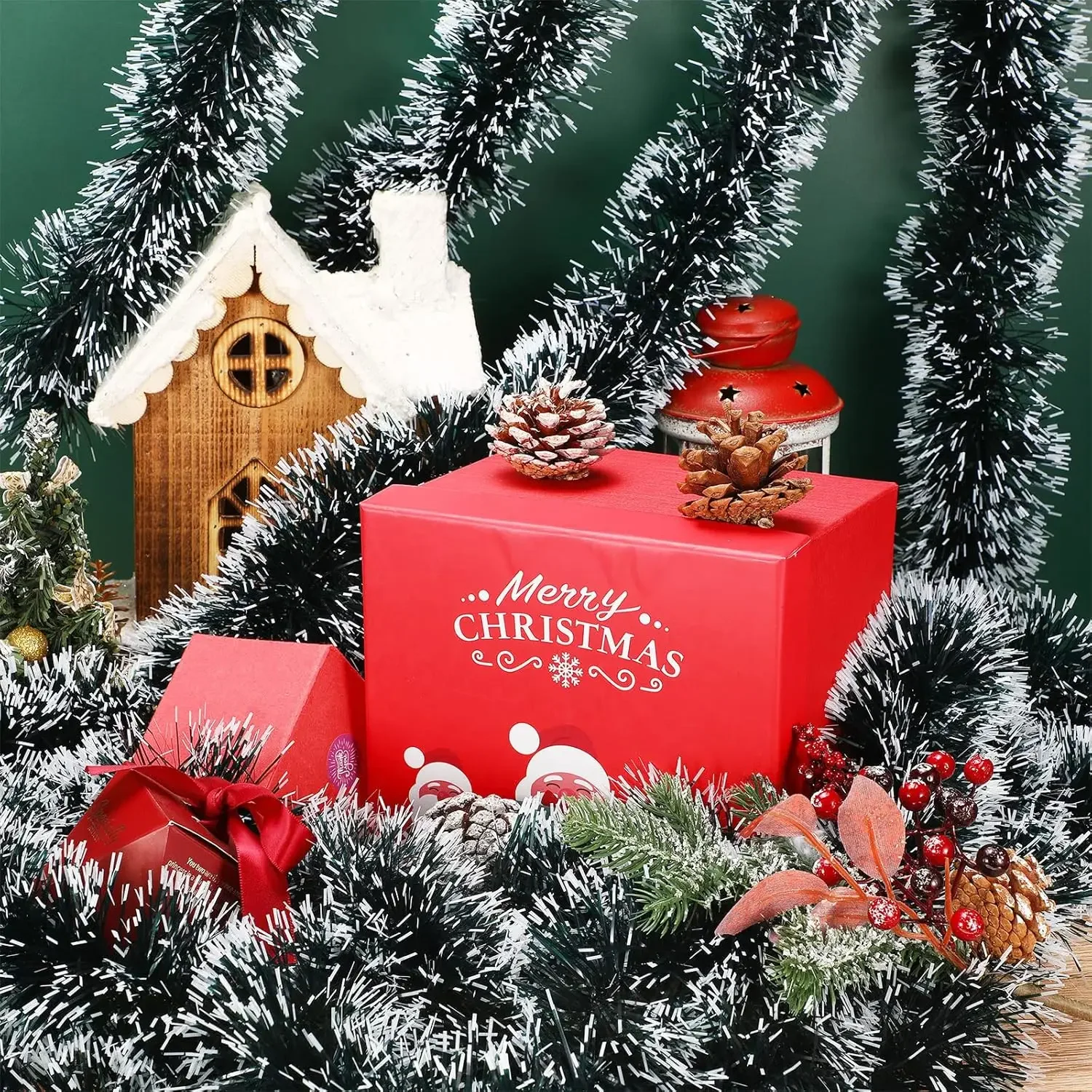 Weihnachten Lametta Girlande Bänder Ornamente Weihnachtsbaum hängen hängende Band Indoor Treppe Kamin Fenster Dekoration Kranz 4