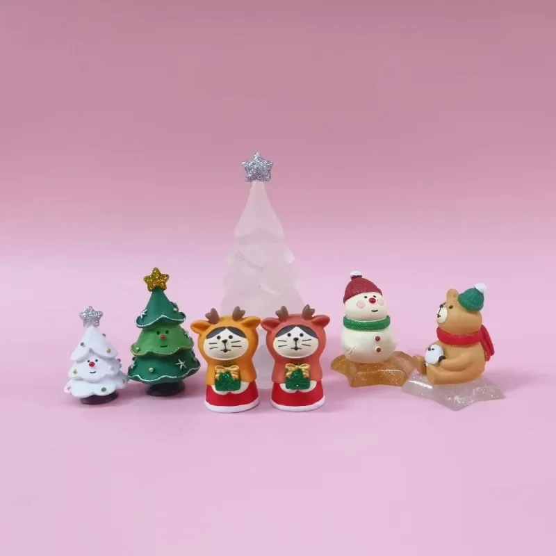 Weihnachtsdekoration aus Kunstharz, Heimszenen, trendige Spielzeugfiguren, Dekorationen, ZAKKA-Puppen, Katzen 2025, kleine Ornamente 5