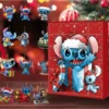 24 Stück Disney Stitch Figur Anime Acryl Modell Weihnachten 24 Tage Adventskalender Box Jungen Mädchen Party Geschenk Kinder Festival Spielzeug 4