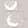 Mond Schneeflocken Wandaufkleber PVC Kunst Wandtattoos DIY abnehmbare Fensterglas selbstklebende Neujahr Weihnachten Aufkleber Home Decor 6