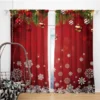 Weihnachten Schneeflocke Fenster Vorhänge Weihnachten Ornamente Nadelholz Kiefer Lametta Thema Schlafzimmer Wohnzimmer Dekorative Vorhänge 4
