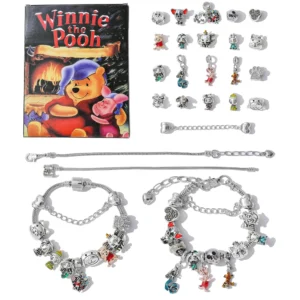 Disney Winnie The Pooh Adventskalender-Armband-Set – 24-Überraschungs-DIY-Charms mit modischen Anhängern für die kreative Schmuckherstellung