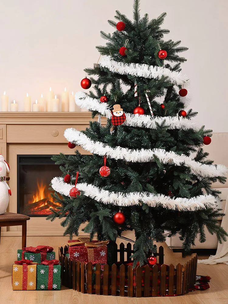 Weihnachts-Lametta-Girlande, bunt, glänzend, zum Aufhängen, Schnur-Ornament, silberne Weihnachtsgirlande für Weihnachtsbaum, Partyzubehör 6