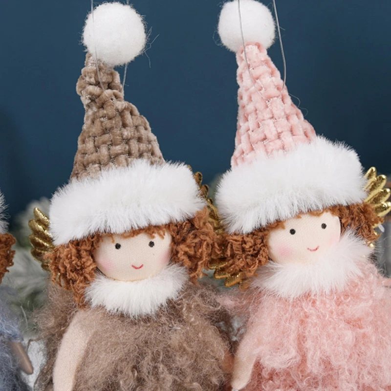 Weihnachtsdekorationen, handgefertigt, Puppenanhänger, Engel, Mädchen, Baum, hängende Ornamente, Weihnachtsanhänger, Geschenk, Spielzeug, Neujahrszubehör 3
