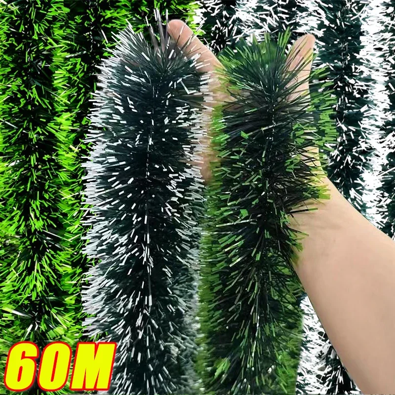60/2M Weihnachten Lametta Bänder Girlande Grün Zuckerrohr Kranz Weihnachten Baum Hängen Pendent Ornamente Hochzeit Party Home Decor liefert 6