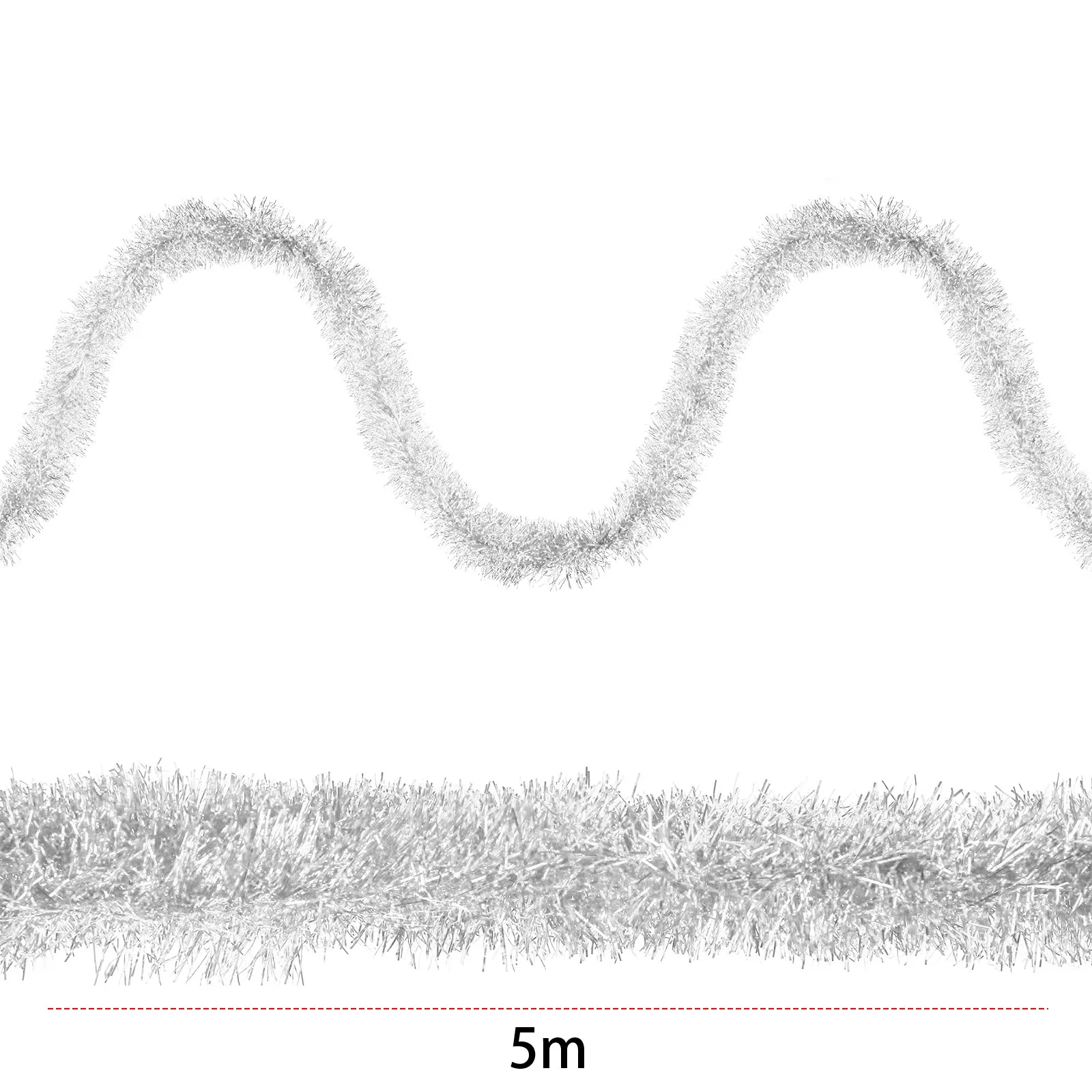 Weihnachts-Lametta-Girlande, bunte metallische Twist-Girlande, glänzende hängende Schnur, Ornament für drinnen und draußen, Urlaubsparty 6