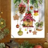 Weihnachten Glas Aufkleber Holzhaus Pinienkerne Winsow Aufkleber Glas Wand Dekor Frohe Weihnachten Aufkleber Frohes Neues Jahr 4