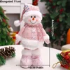1PC Neue Santa Claus Schneemann Elch Rosa Pailletten Teleskop Puppe Frohe Weihnachten Dekorationen Fenster Requisiten Passenden Liefert Ornamente 5
