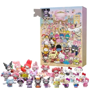 Sanrio Anime Hello Kitty Halloween Adventskalender Box Figur Weihnachten Kawaii Melody Kuromi Figur Action Modell Urlaub Geschenke