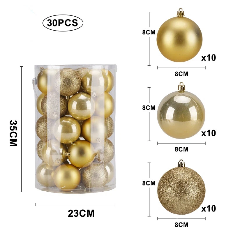 Goldene Weihnachtskugeln, Weihnachtsbaum-Dekoration, Anhänger für Ornamente, Kugel, Weihnachts-Hängebaum-Anhänger, Home-Party-Dekoration 2025, 6