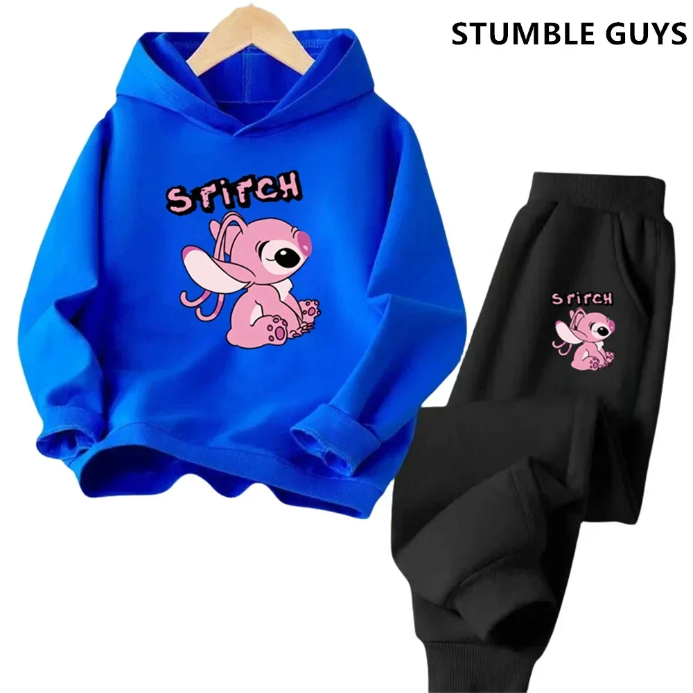 Stich Hoodies Mädchen Sweatshirt Herbst Langarm Harajuku Pullover Disney Serie Stich Casual Mit Kapuze Tops Kinder Trucksuit 4