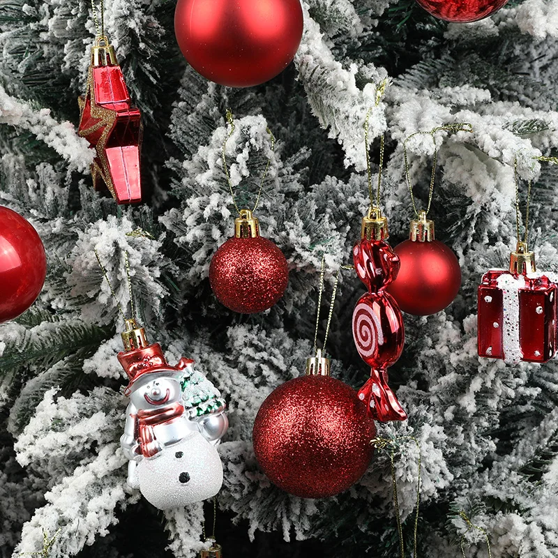 29/20 Stück Weihnachtsbaumkugeln, roter Zuckerstangen-Hängeornament, große Anhänger, Weihnachtsdekorationen für Zuhause, 2025, Navidad, Neujahr 3