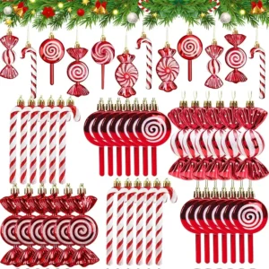 6-24PCS Weihnachten Lutscher Zuckerstange Anhänger Weihnachten Baum Hängende Kugel Ornamente Weihnachten Party Dekorationen für Neujahr geschenk